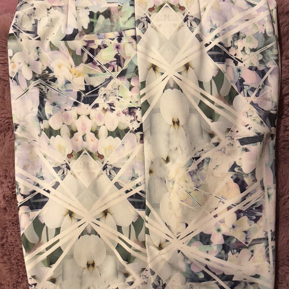 CAbi Pastel Floral Pencil Skirt
